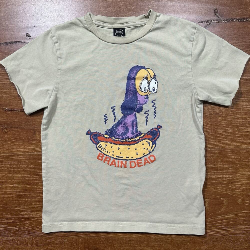 Brain Dead T Shirt Youth 8 Gray Short Sleeve Hot Dog Rare Limited Edition Movie